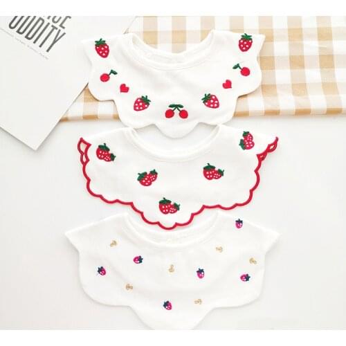 Hot 3PCS/Set Adjustable Bib 0-2T Newborn Baby Cotton Cute Embroidery Bibs Girls Boys Self Feeding Bib Infant Baby Accessories