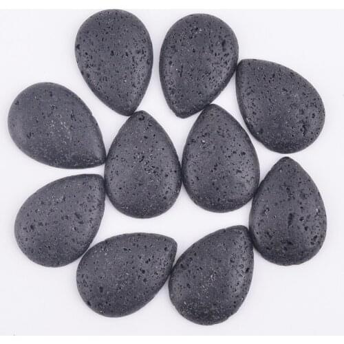 Cabochon CAB No Hole Beads 1pcs Natural Volcano Gem Stones For Jewelry Making heart tear drop square shapes hot fashion J371