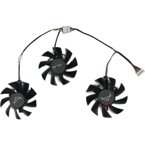 3pcs/Set T128015BU 7Pin GPU Card Cooler Fans For ASUS RX 5700 RX5700 XT GTX1660S 1660 TUF Cards As Replacement