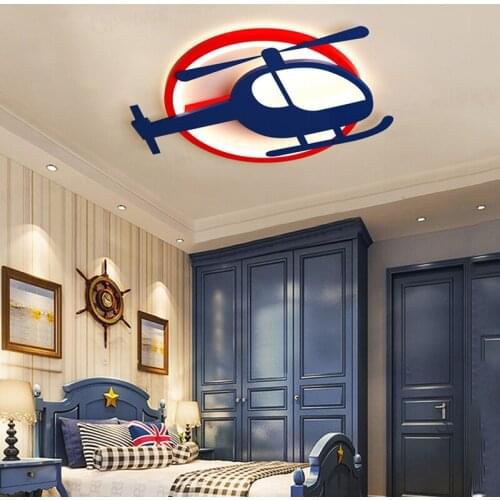 Childrens room aircraft chandeliers ceiling lights girl boy bedroom led ceiling lamp creative cartoon airplane lamp with remote