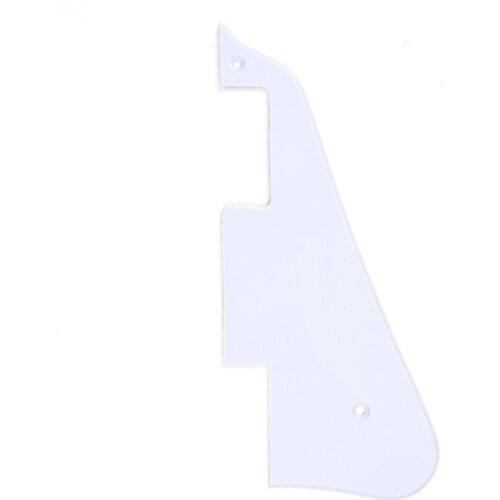 Musiclily Guitar Pickguard for China Made Epiphone Les Paul Standard Modern Style, 1Ply White