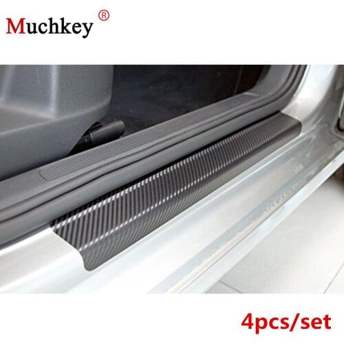 Anti Scratch Sticker Plate Cover Car Accessoriesb Carbon Fiber For All Black 4pcs Per Set Sill Door