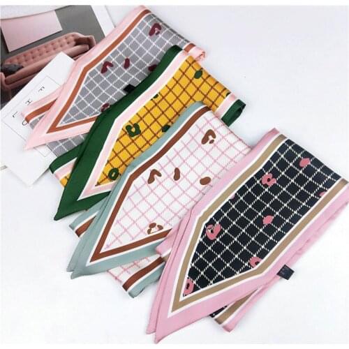 Yishine 2019 New Women Soft Scarf Dots Hearts Pattern Prints Long Wraps Scarves Shawl for Girl Handkerchief Bag Hat Bag Decors