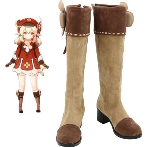 New Genshin Impact Cosplay Shoes Genshin Impact Klee Cosplay Boots Carnival Halloween Women/Men Shoes Size 35-48