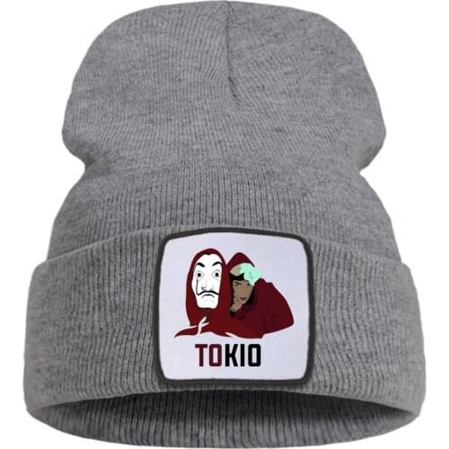 La Casa De Papel Tokio Printed Solid Color Autumn Hat Outdoor Casual Beanie Hat Wool Fashion Unisex Hats Flexible Creative Hats