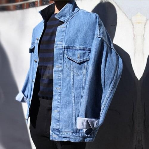 Wholesale 2021 Denim jacket mens spring autumn Korean Hong Kong style all-match clothes students handsome loose-fitting jackets