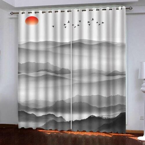 Simple grey curtains uxury Blackout 3D Window Curtains For Living Room Bedroom blackout curtains