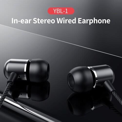 Yoobao 3.5mm Wired Earphone Stereo In-ear Headphone Sports Earbud with HD Noise Cancelling Mic HiFi Sound Quality Tarnish