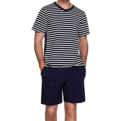 50% Dropshipping!2021 Summer Men Outfit Striped O-Neck T-Shirt Drawstring Mens Sets Plus Size Casual Sport Suits Daily Wear