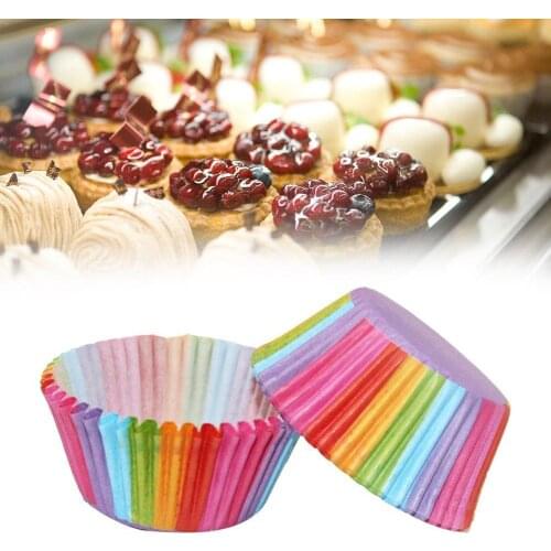 Rainbow Color Cupcake Rainbow Cake Paper Cup Liner Paper Tools Cup Cupcake Decorating Piping Bag Cake/Cream Mold Baking Tra
