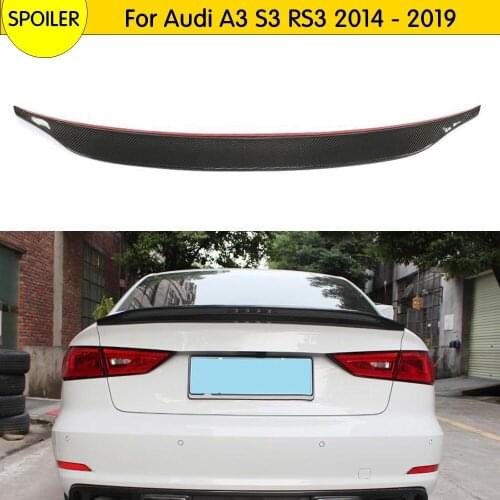 RS3 Spoiler Carbon Fiber Body Kit For Audi A3 S3 RS3 Roof Rear Trunk Splitter Boot Decoration 2014 - 2019