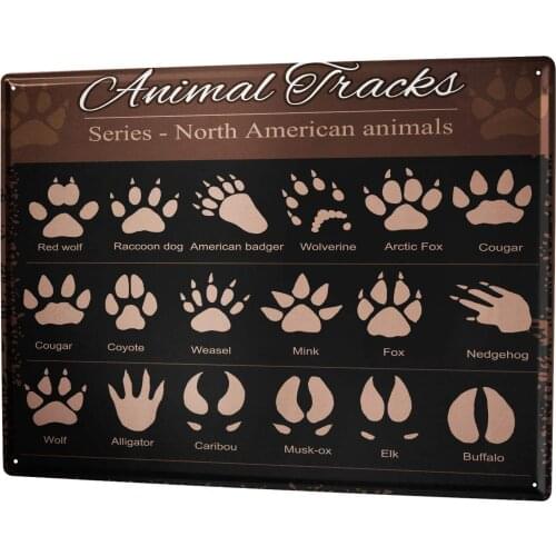 SINCE 2004 Metal Sign Childrens Room Animal Tracks