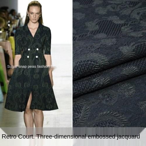 Three-dimensional embossed retro palace yarn-dyed jacquard fashion fabric, sewing fabric factory store is not out of stock
