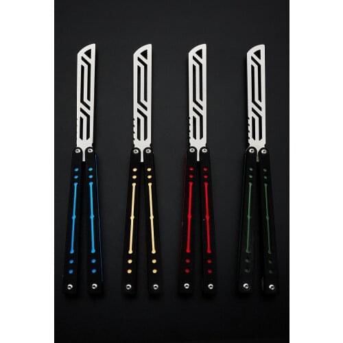 11 Colors Nautilus Butterfly Training Knife CNC Channel Aluminum Handle Bushing System Not Sharp EDC Trainer Flipper Knife