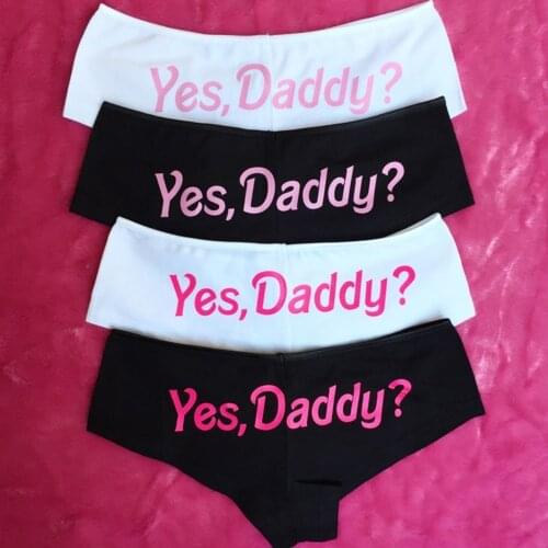 LEECHEE Women Funny Lingerie G-string Briefs Underwear Panties T string Thongs Knickers Yes Daddy Letter Printed Ladies briefs
