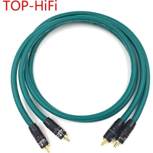 TOP-HiFi Pair Gold Plated RCA Audio Cable Double RCA Signal Line Rca High-end Cable for CARDAS CROSS