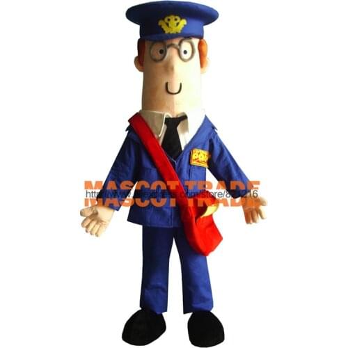 Hard-Working Yellow Postman Pat Mailman Mail Letter Carrier Man Mascot Costume