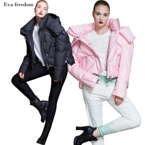 Winter Jacket Ladies Fashion Cool Girl Motorcycle Style Street Short Thick Loose Hooded Down Jacket Women