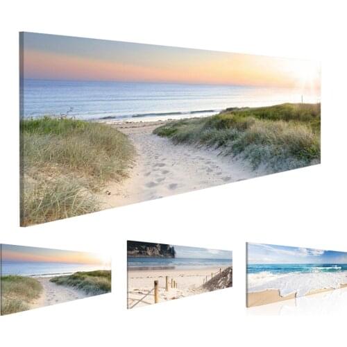 Canvas Print Pictures Wall Art 1 Piece Mediterranean Blue Water Sea Beach Scenery Painting Living Room Seaview Poster Home Decor