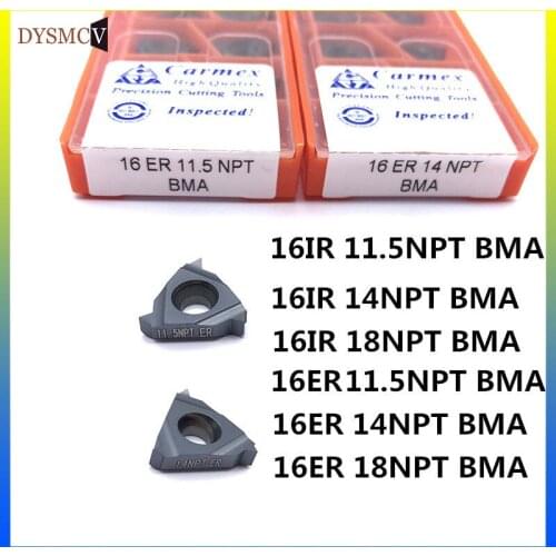 10PCS 16IR 16ER 11.5NPT 14NPT 18 NPT BMA insertos de carburo de tungsteno interno herramienta de torneado de torno CNC