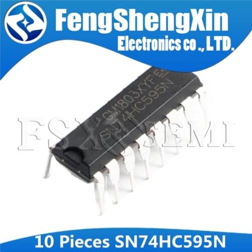 10pcs/lot SN74HC595N 74HC595 74HC595N DIP-16 8BIT SHIFT REGISTERS WITH 3 STATE OUTPUT REGISTERS IC