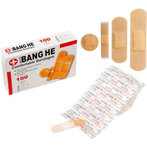 100pcs Various Size Breathable Band-Aids Waterproof Kids Adhesive Bandage Wound Plaster Emergency First Aid Kits Skin Friendly
