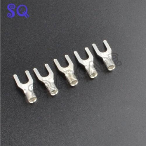 1000pcs of Silver Arcade Fork Non-Insulated Wire Spade Terminals Quick Connectors Cable Crimp Electrical U shape Terminal