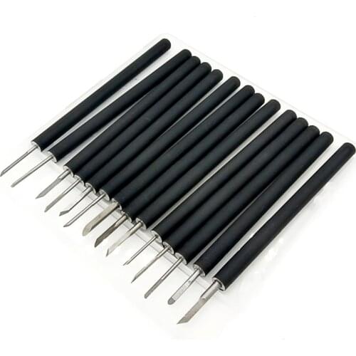 14Pcs manual carving knife DIY Tools olive core walnut wood carving chisel Sandalwood Handle HSS