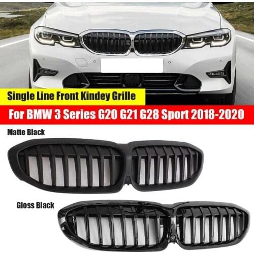 2PCS Car styling Middle grille for BMW 3 Series G20 G21 2018-2020 ABS plastic front bumper grill Auto Center Grille vertical bar