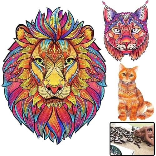 2021New 3D Wooden Puzzle For Adults Children Wood DIY Crafts Animal Shaped Christmas Gift Wooden Jigsaw Puzzle Hell Difficulty