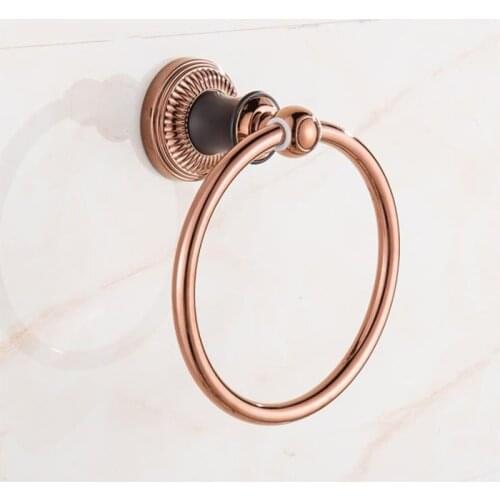 304 Stainless Steel Rose Gold/Gold Towel Ring Towel Hanging Ring Round Simple European Bathroom Accessories