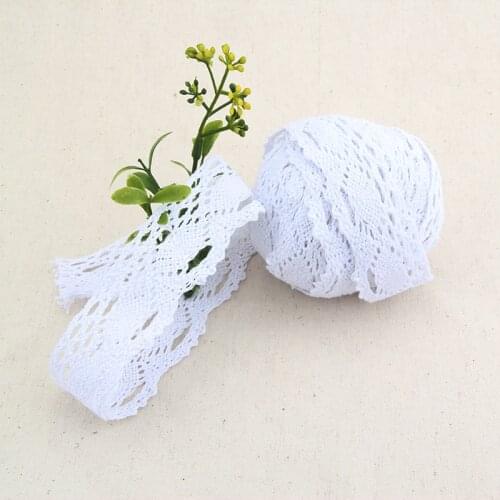4 CM New White Color Knitted 100% Cotton Thread Lace DIY Handmade Exclusive For Cloth Dress 10 M/Lot HB-1-4