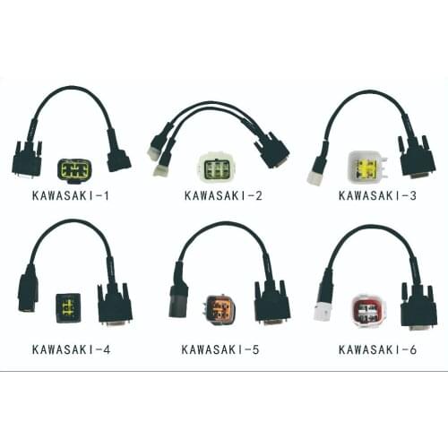 Cables Full Set for K-awasaki Use for MST-500/MST-100P/MST-3000/MST-600 Handheld Motorcycle Diagnostic Scanner Tool 6 pieces/lot
