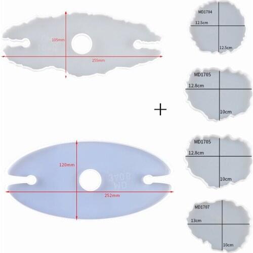 6Pcs DIY Coaster Resin Mold Irregular Pattern Epoxy Resin Coaster Silicone Mold Wine Rack Mold Jewelry Craft