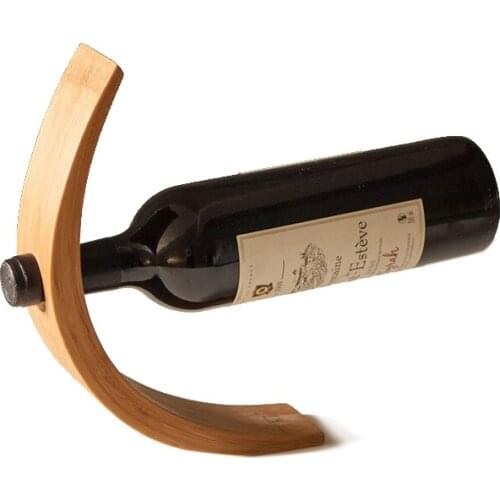 A,Eco-friendly & Natural Bamboo Wine Holder Simple Creative Home Decoration Modern Wine Stand Crafts Wine Bottle Rack