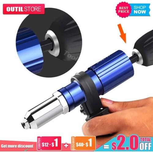 Electric Drill Into Riveter 2.4mm-4.8mm Rivet Nut Gun Insert Pull Rivets Drill Adapter Cordless Riveting Power Tool Accessories
