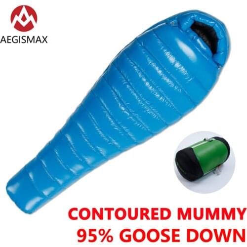 AEGISMAX G Series -10℉~40℉ 95% White Goose Down Mummy Sleeping Bag Splicing Warm Ultralight Baffle Design Outdoor Camping Hiking