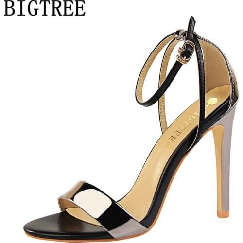 Sandals High Heels Sexy Bigtree Shoes Open Toe Heels Designer Shoes Women Luxury 2020 Sexy High Heels Mary Jane Shoes Ayakkabi