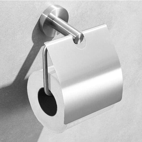 Stainless Steel Wall Mount Toilet Paper Holder Bathroom Roll Paper Holder with Cover Bathroom Hardware