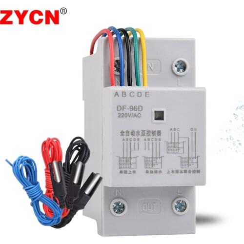 DF-96D Automatic Water Level Controller Switch 220V Tank Inductive Liquid Tower Pumping Detection Sensor 2m Wires Probes
