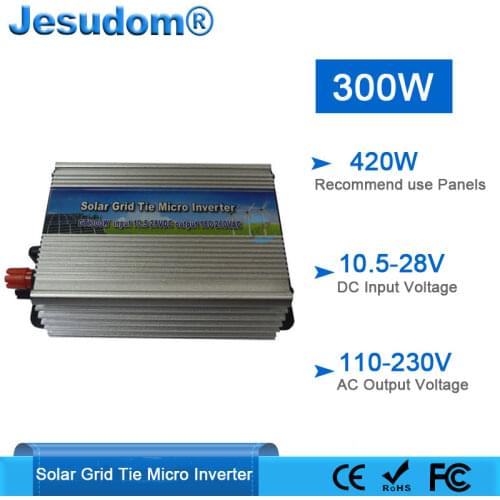 GTI-300W On-grid Solar Power Inverter with Pure Sine wave DC 10.5-28V to AC110/220V 50/60HZ grid tie inverter