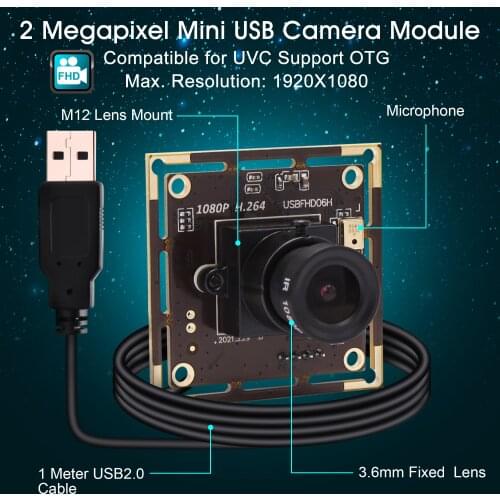 H.264 2MP 1080P Security Protection USB camera board Low illumination 0.01lux Sony IMX322 CMOS USB Camera module with HD lens