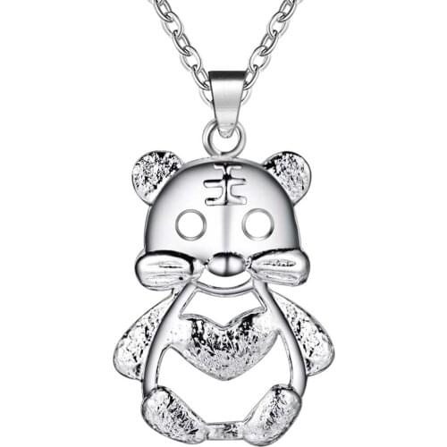 Kitten delicate silver plated Necklace New Sale silver necklaces & pendants /UHCUNJIJ WPDRNGAB