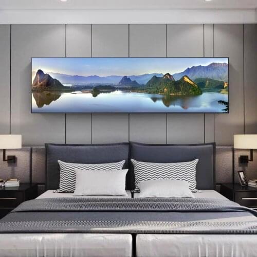 Classical Landscape Art Mountains and Lakes Canvas Paintings Poster and Print Wall Art Pictures for Living Room Decor (No Frame)