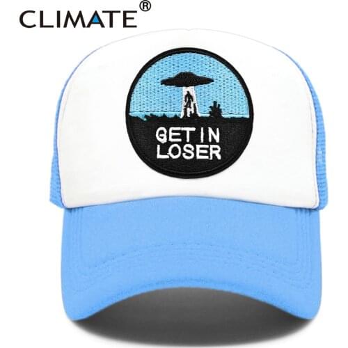 CLIMATE UFO Alien Cap Loser Trucker Cap Funny Get In UFO Loser Hat Baseball Cap Cool Summer Mesh Hip Hop Cap