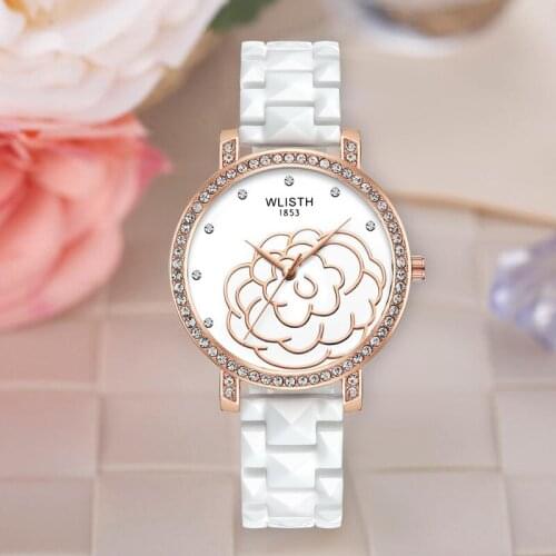 Ceramic Wrist Watche for Women Explosion Korean Fashion Diamond Waterproof New Lady Quartz Watch Wholesale Luxury Designer