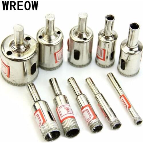 10pcs Diamond Coated Core Hole Saw Drill Bit Tool 6mm-30mm For Tile Marble Glass Ceramic