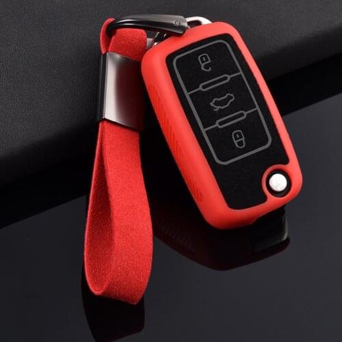 Leather TPU Car Key Cover for VW Volkswagen Polo Jetta Golf MK6 TDI GTI R32 SEAT Skoda Smart Key Case Cover