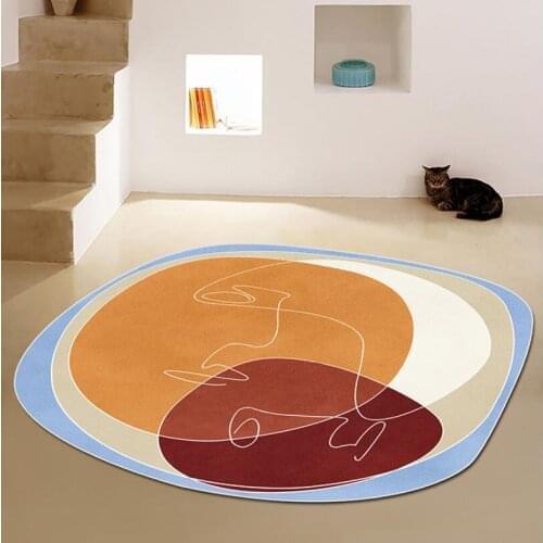 Nordic Art Round Carpet Rug Door Mat Modern Carpets for Living Room Area Rug Bedroom Anti-Slip Floor Rug Mat Tapete Home Textile