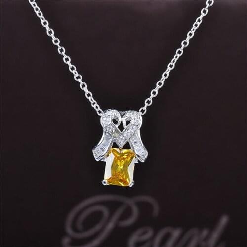 2015 Hot Selling Fashion Yellow Cubic Zircon Jewelry Fashion Gold Thin Chains Necklaces High Quality GLD0218